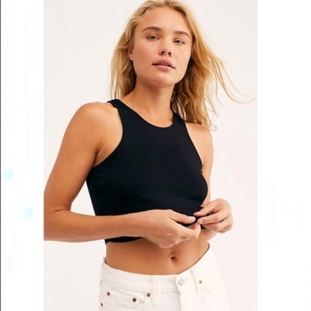 ❌ SOLD Free People Black High Neck Seamless Crop - Picture 3 of 8